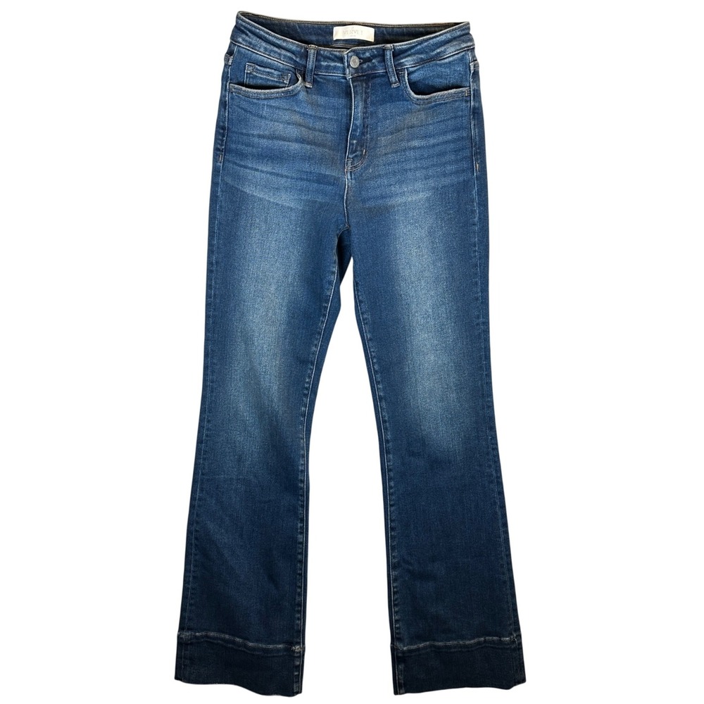 Vervet Blue T6641 High Rise Flare Jeans Dark Wash Denim Size 28